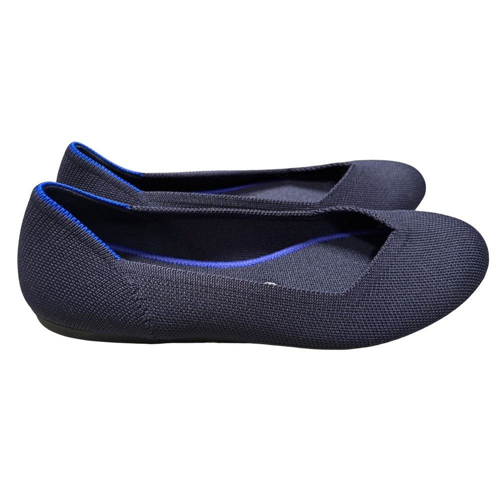 Rothy's The Flat Navy Blue‎ Round Toe Knit Ballet Flats Womens Size 7.5